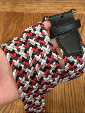 Nike Golf G-Flex Multiple Color-Weave Stretch Woven Red Belt Size M‎ 34-36 New